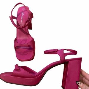 Vintage No Boundaries Pink Platform Block Heels